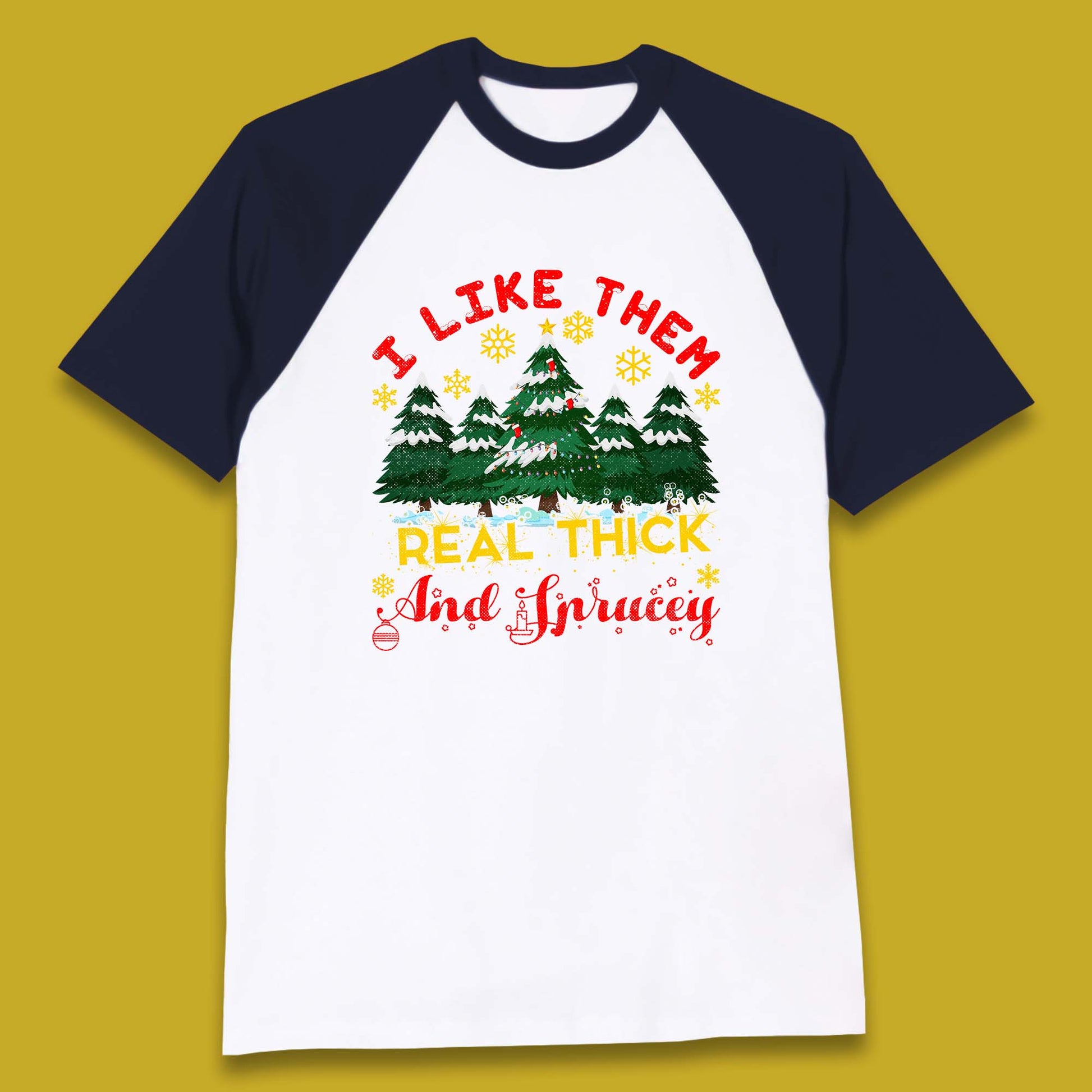 christmas tree baseball t shirt