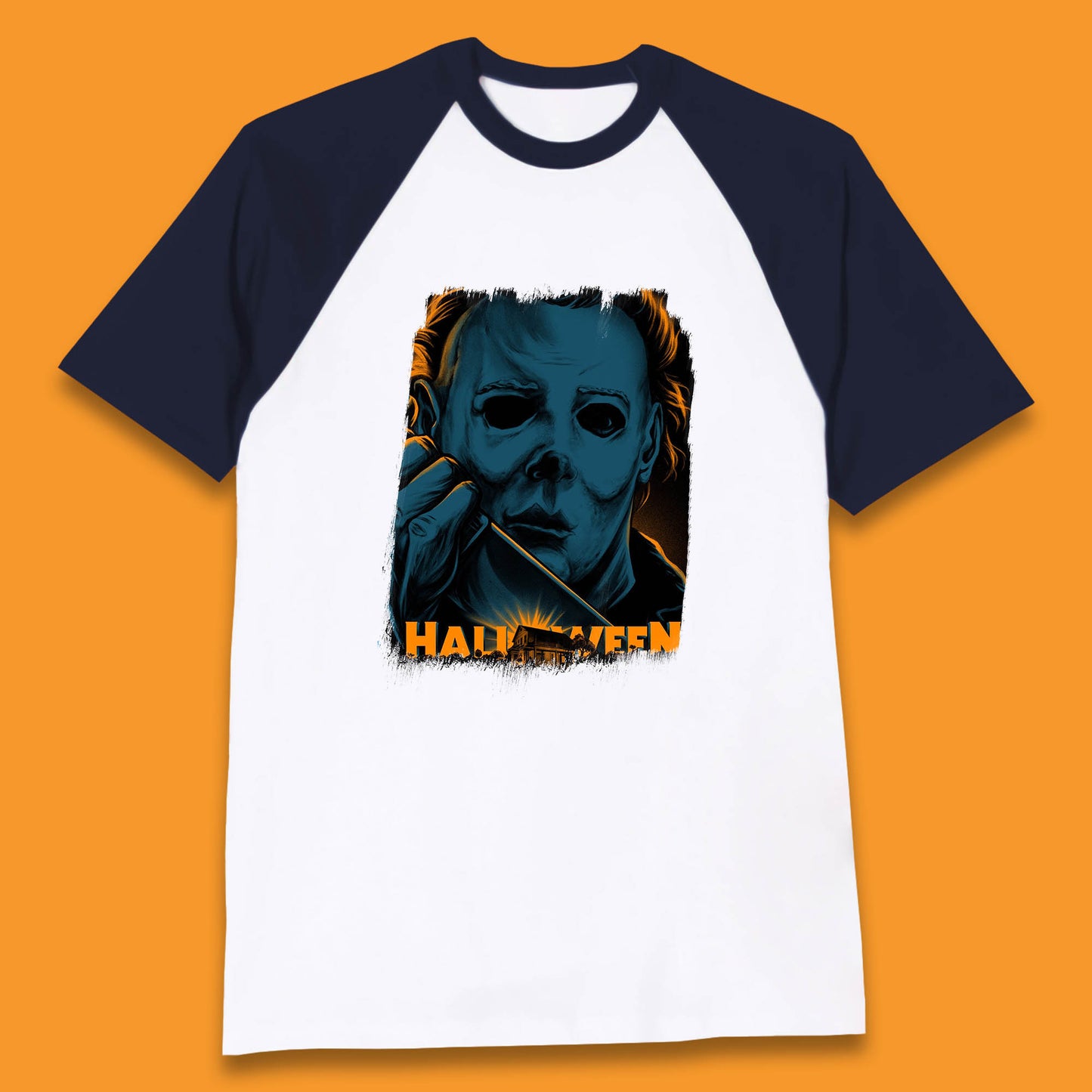 Halloween (1978) Poster Slasher Film Michael Myers Halloween Horror Thriller Movie Character Baseball T Shirt