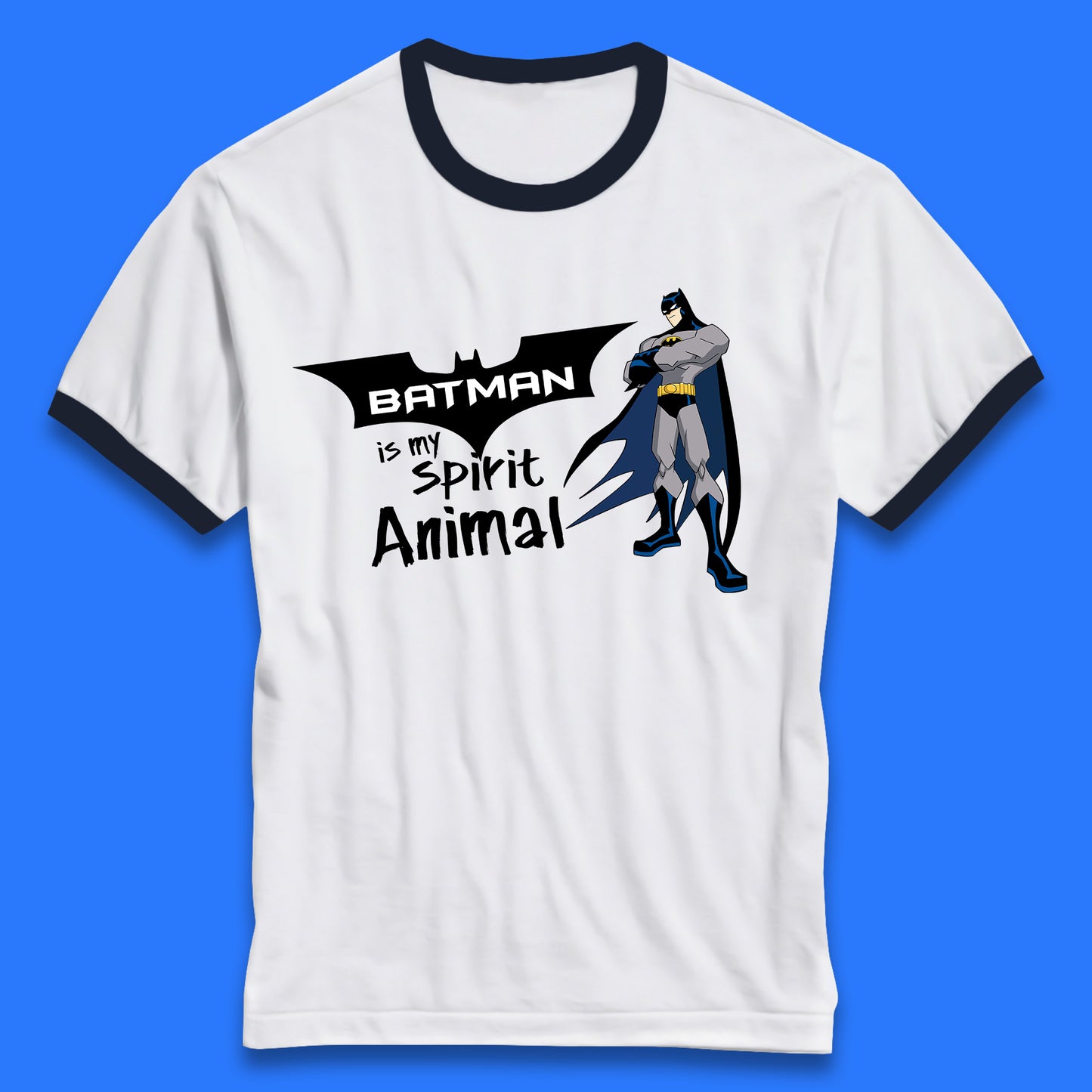 Batman Is My Spirit Animal DC Comics Batman Basic Logo Superhero Dc Movie Character Ringer T Shirt