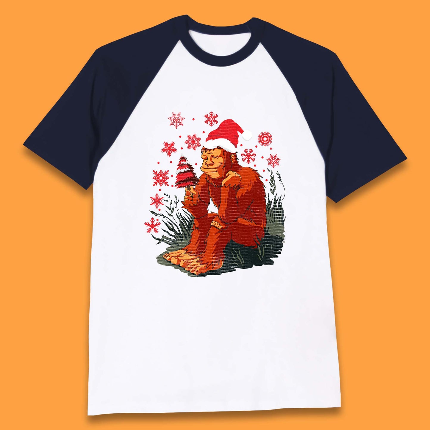 big foot christmas baseball t shirt
