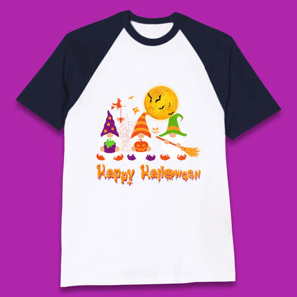 Happy Halloween Gnomies Spooky Witch Gnomes Scary Gnome Lover Baseball T Shirt