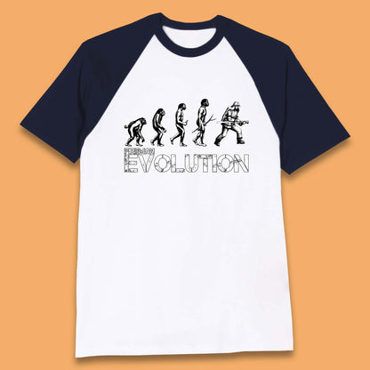 Fireman Evolution Funny Fire Brigade Service Firefighter Baseball T Shirt