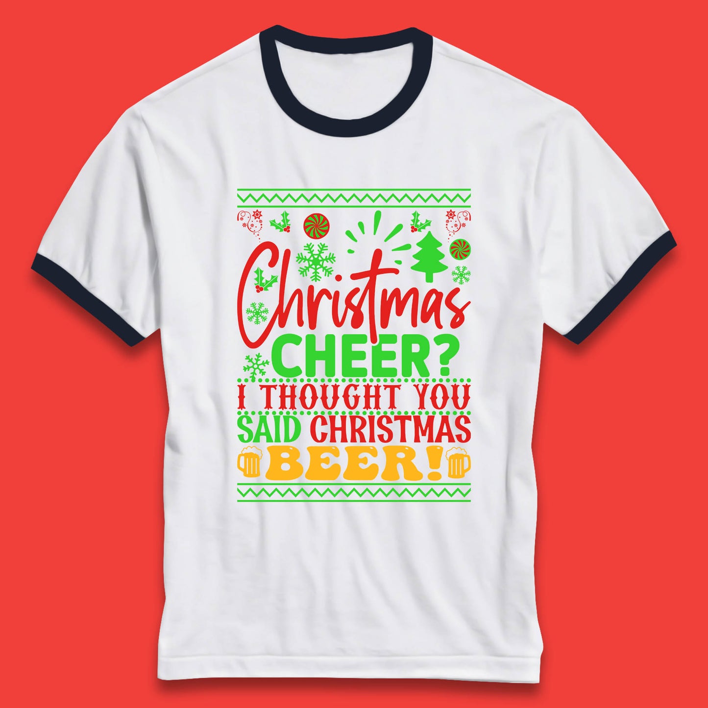 christmas cheer ringer t shirt