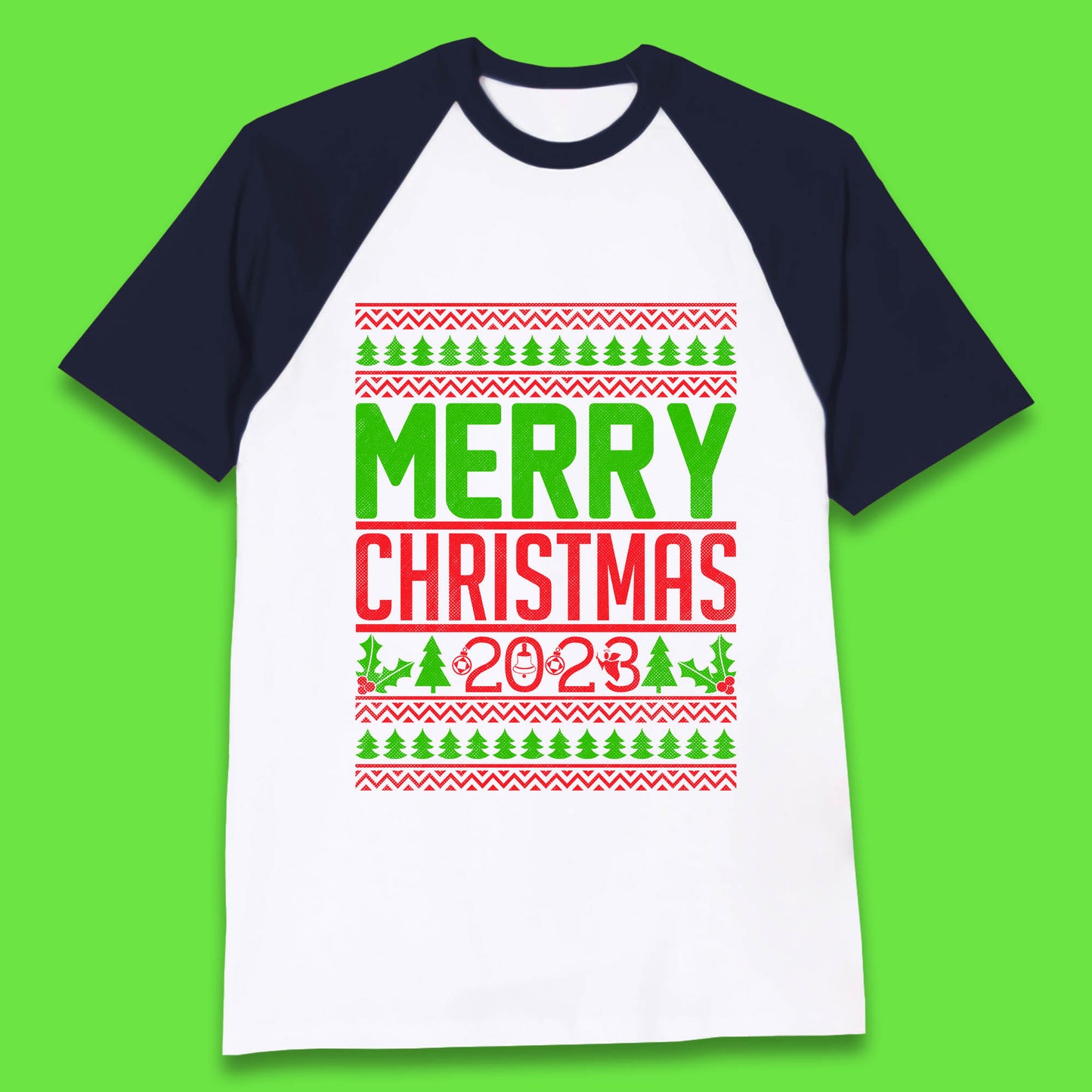 Merry Christmas 2023 Winter Holiday Festive Celebration Xmas Gift Baseball T Shirt