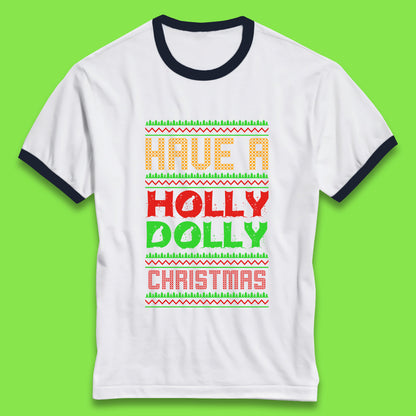 holly dolly christmas ringer t shirt