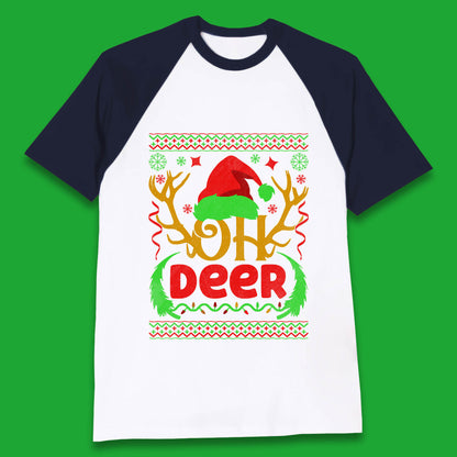 deer antlers christmas baseball t shirt
