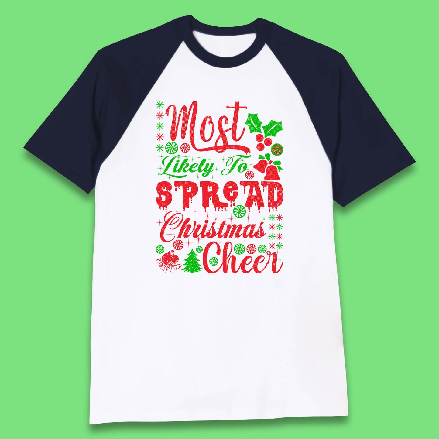 spread christmas cheer baseball t shirt
