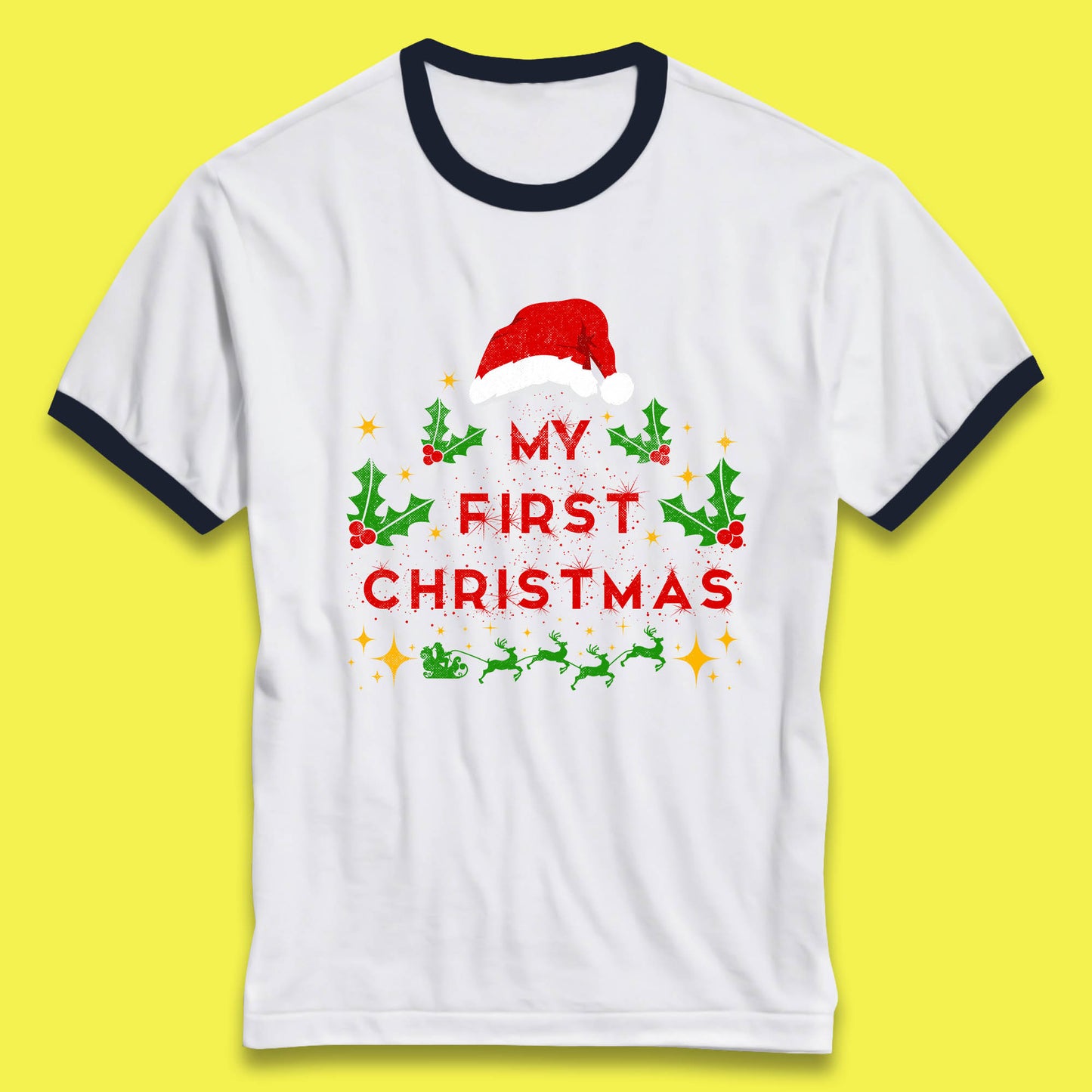 my first christmas winter ringer t shirt