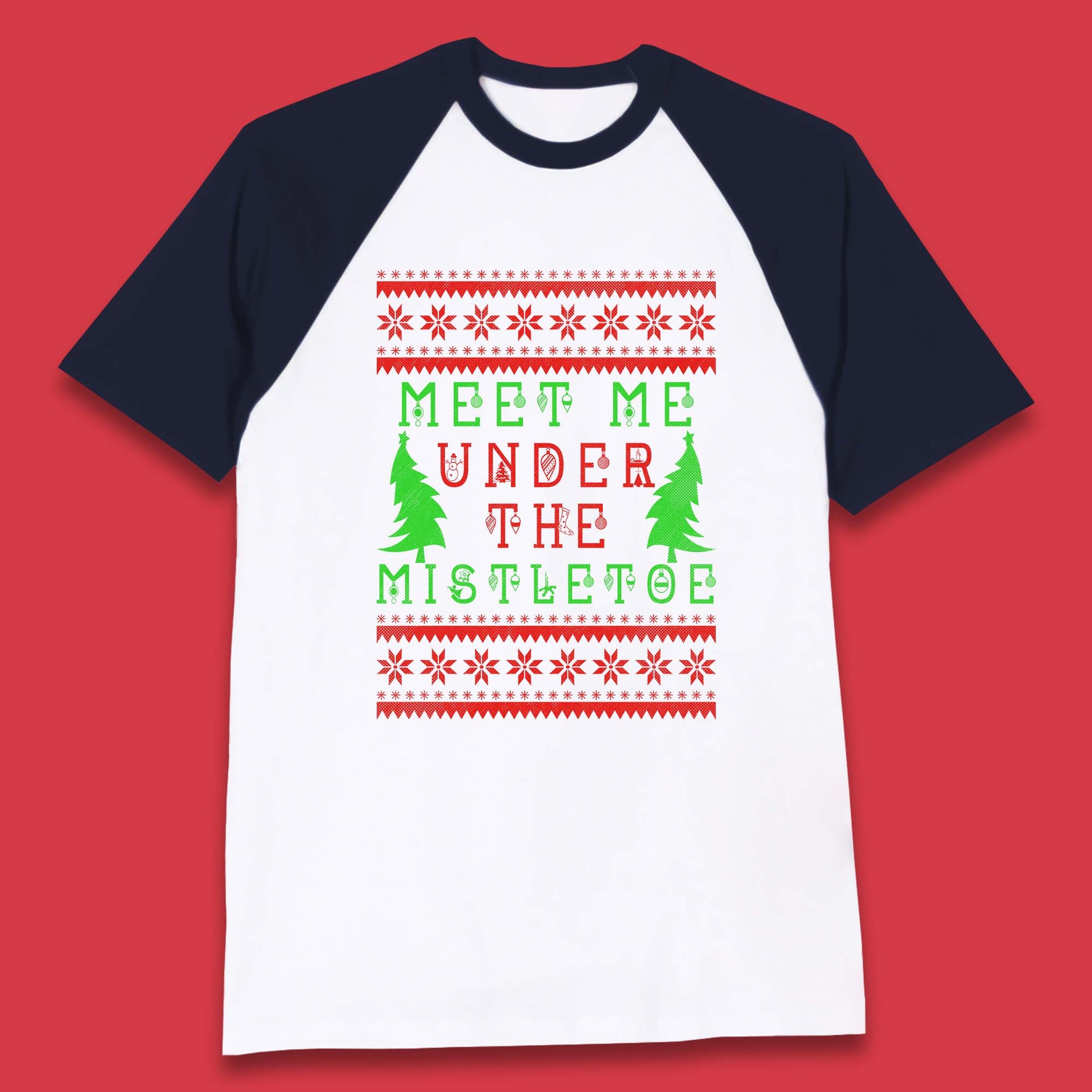 mistletoe christmas baseball t shirt