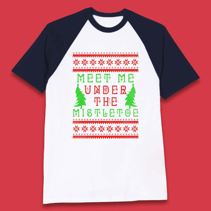mistletoe christmas baseball t shirt
