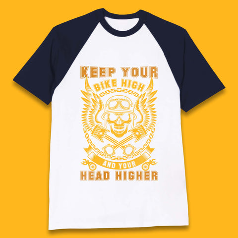 Keep Your Bike High Baseball T-Shirt