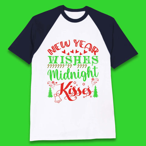 New Year Wishes Midnight Kisses Baseball T-Shirt