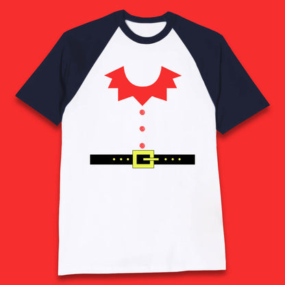 christmas elf costume baseball t shirt