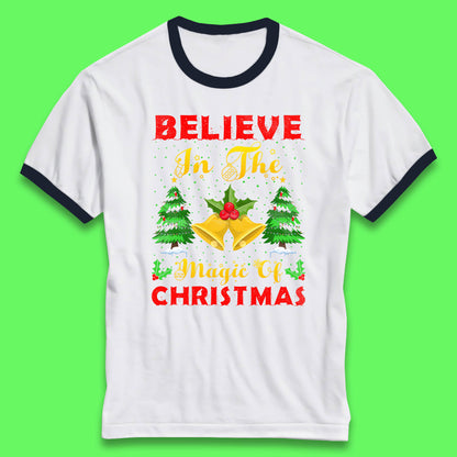 believe in the magic of christmas ringer t shirt