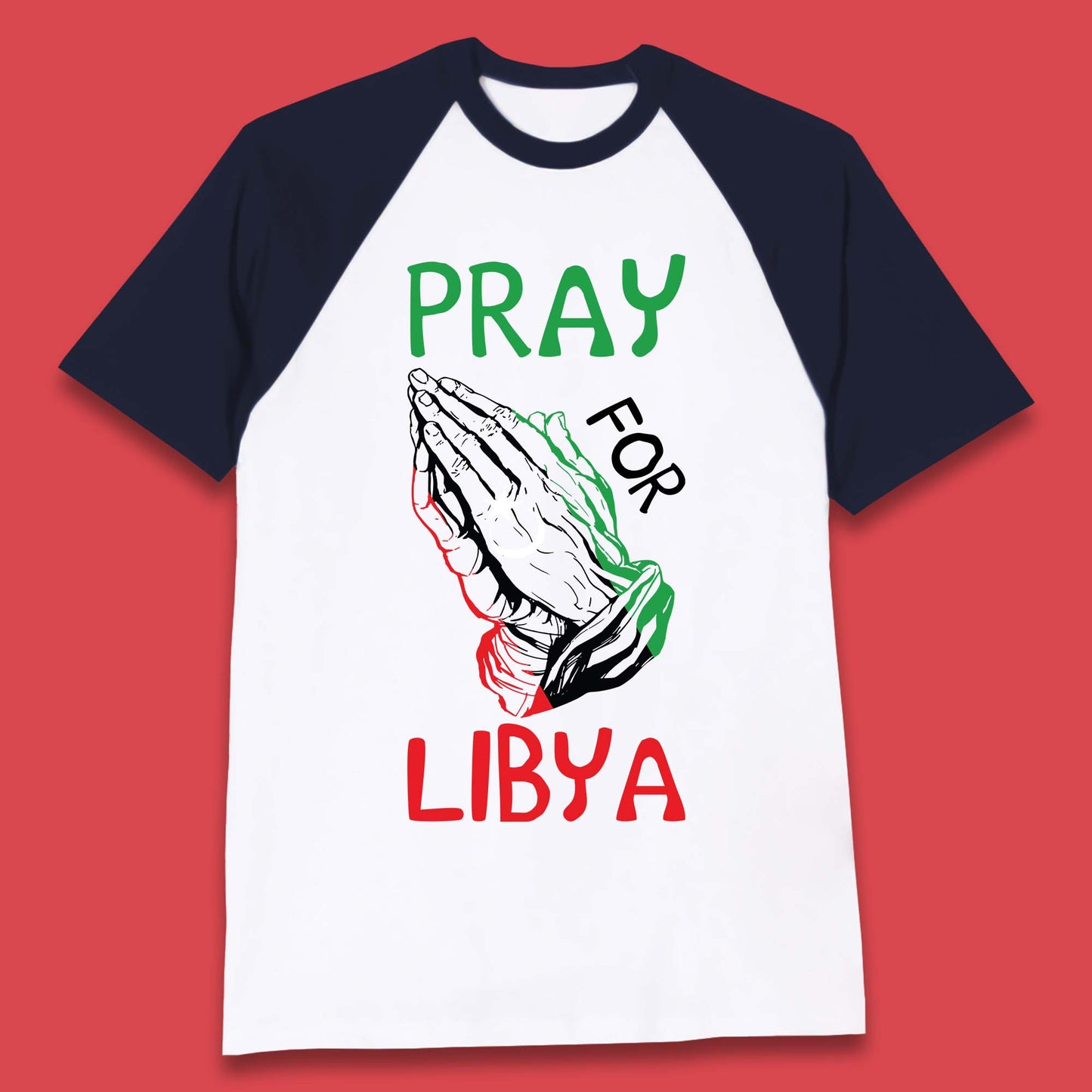 Pray For Libya Stand With Libya Help Libya Flood Solidarity Baseball T Shirt