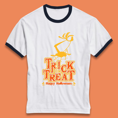 Happy Halloween Trick Or Treat Horror Scary Spooky Season Ringer T Shirt