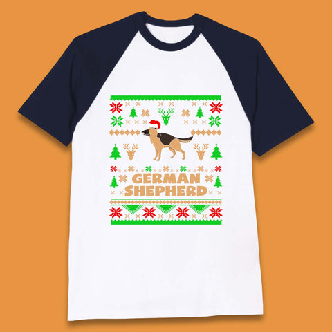 German Shepherd Dog Christmas Baseball T-Shirt