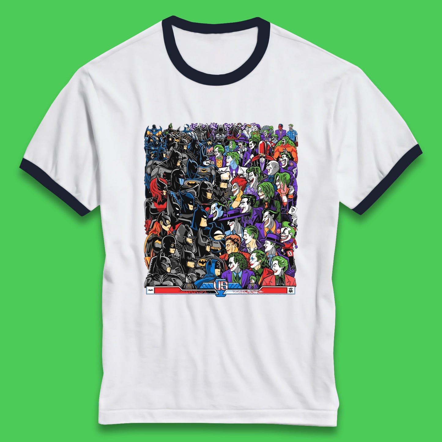 Bats VS Clowns DC Comics Batmans VS Joker Clowns Fighting Spoof Supervillain Comic Book Character Ringer T Shirt