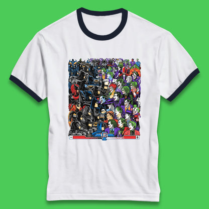 Bats VS Clowns DC Comics Batmans VS Joker Clowns Fighting Spoof Supervillain Comic Book Character Ringer T Shirt