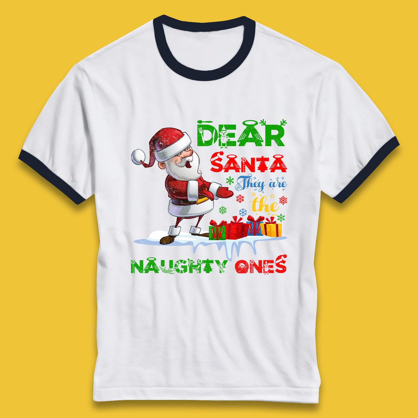 dear santa ringer t shirt