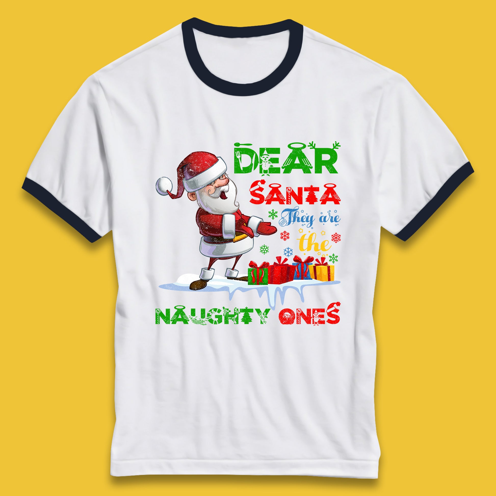 dear santa ringer t shirt
