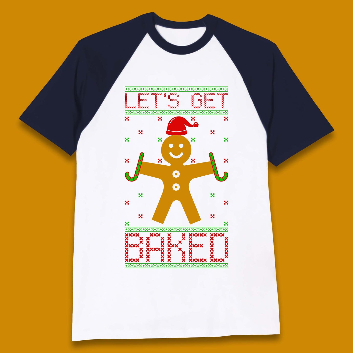 Gingerbread Christmas Baseball T-Shirt
