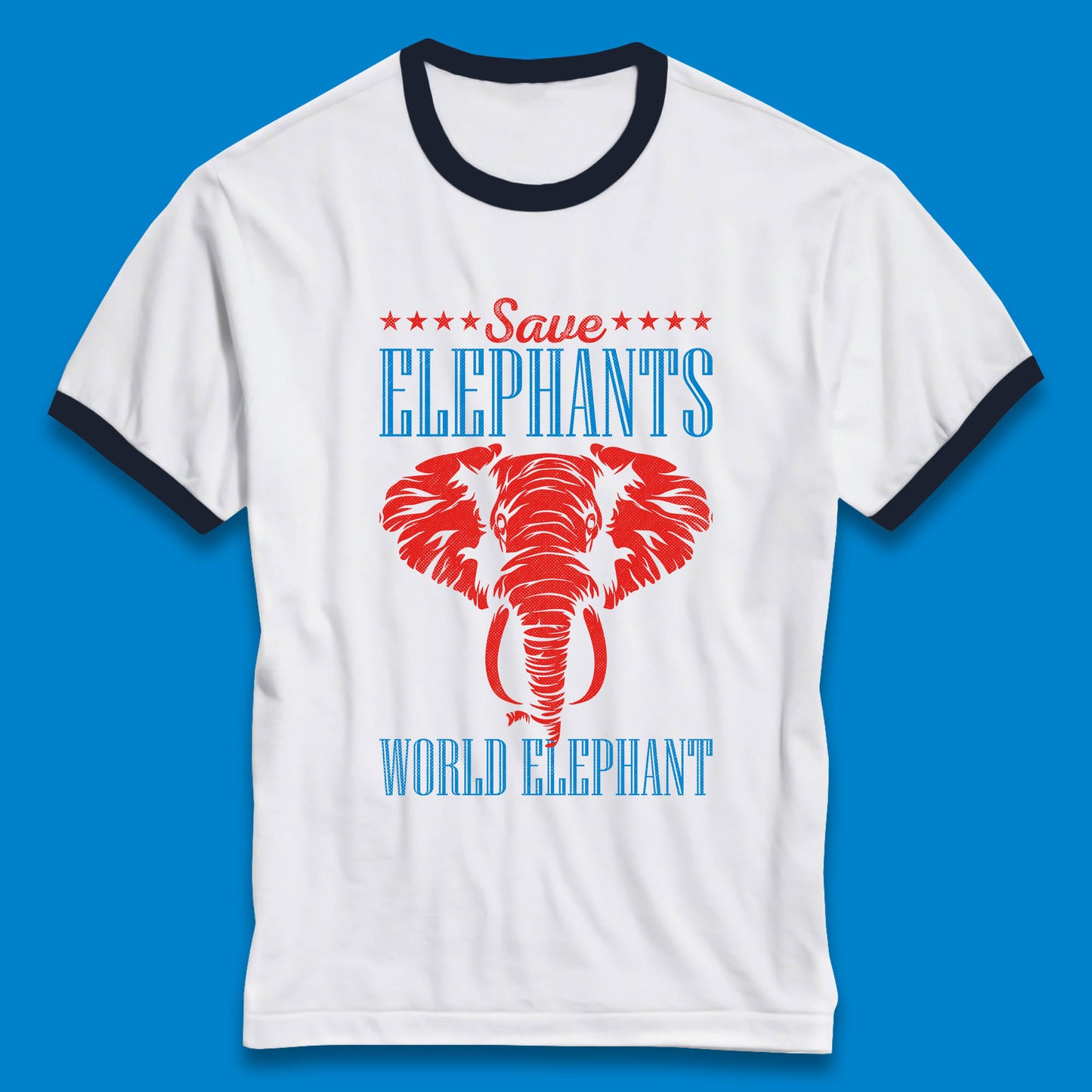 Save The Elephants World Elephant Day Zoo Animal Wildlife Ringer T Shirt