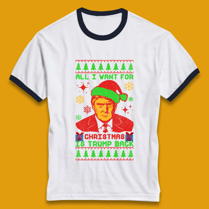 Trump Back Christmas Ringer T-Shirt