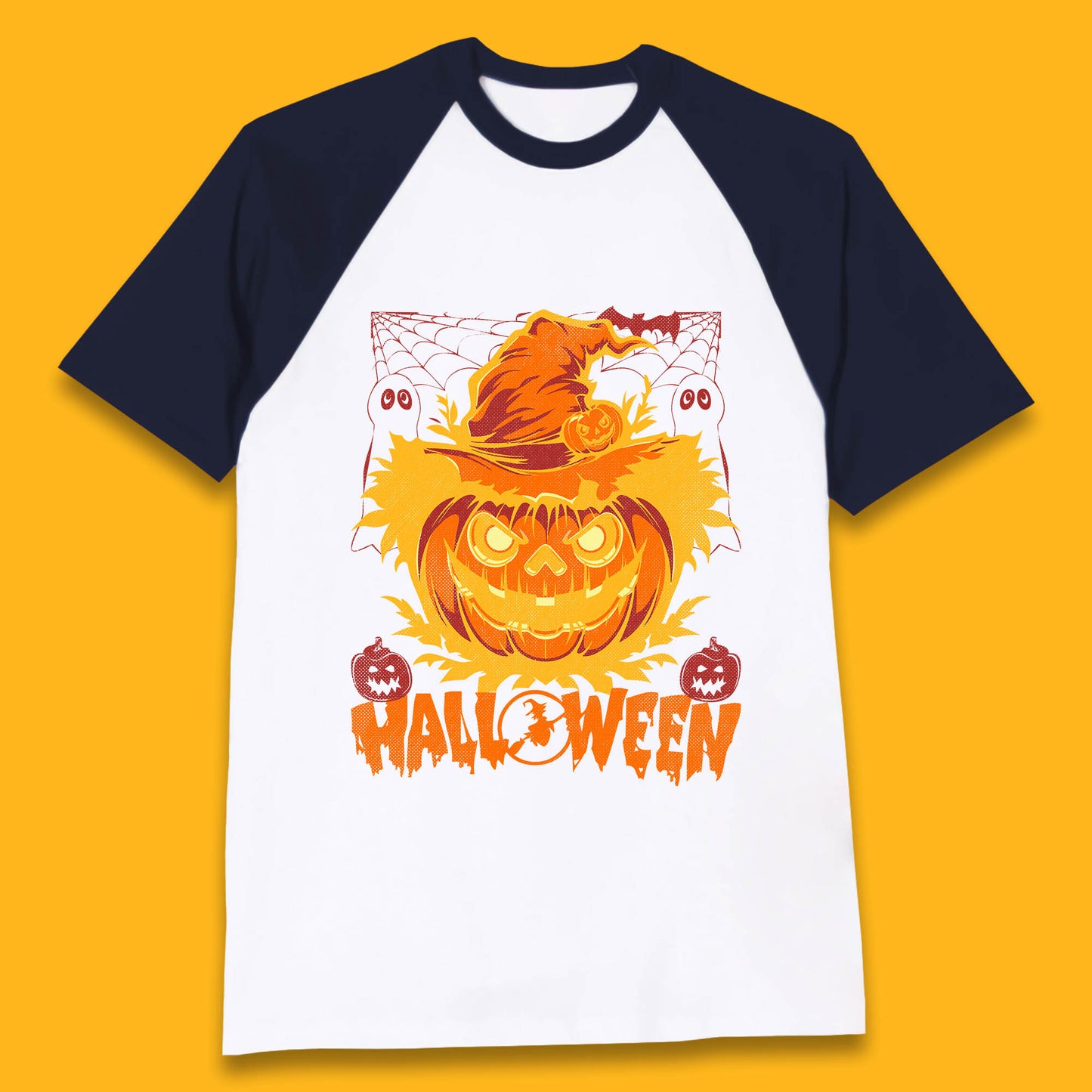 Halloween Scary Pumpkin Face Jack O Lantern Horror Halloween Night Baseball T Shirt