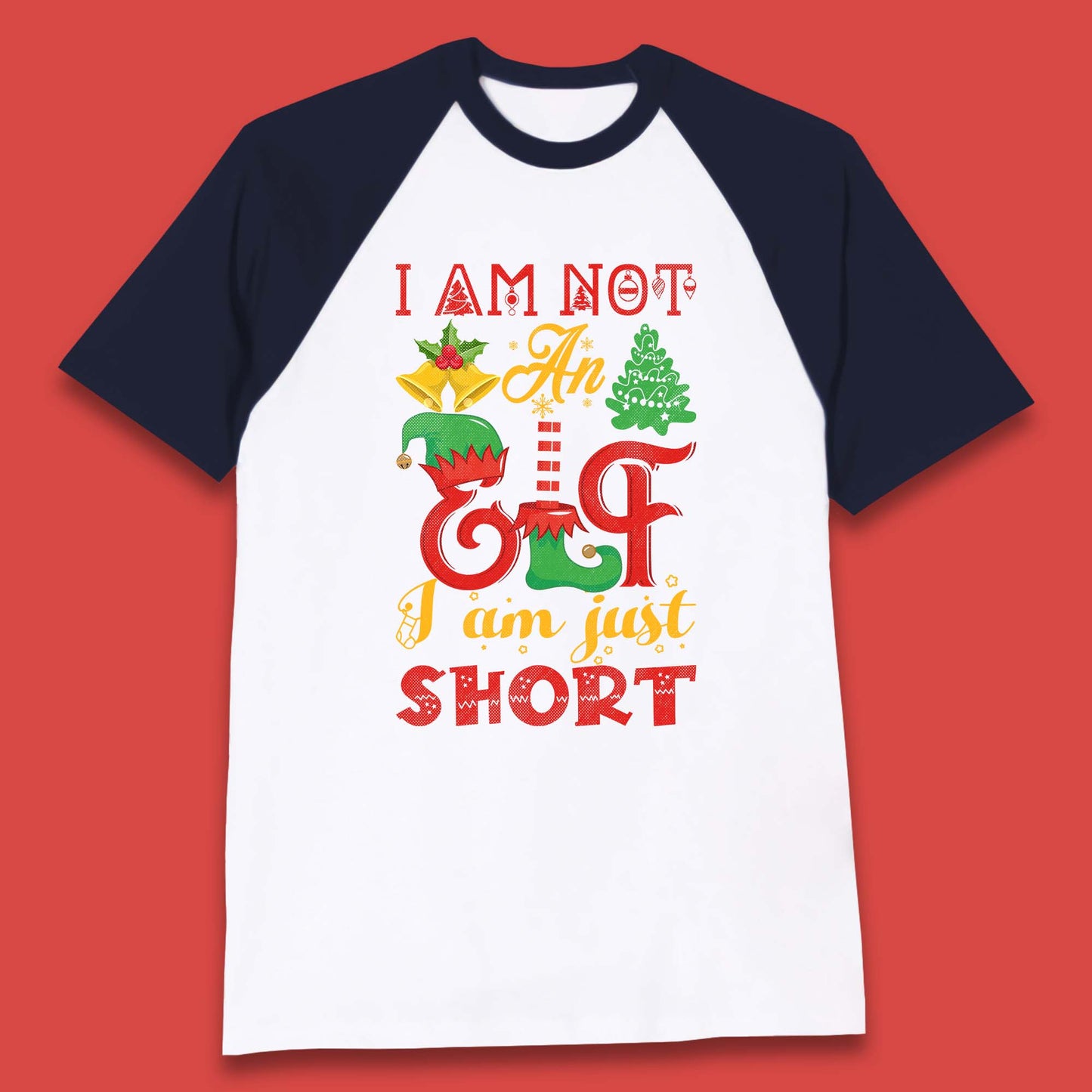 elf christmas baseball t shirt