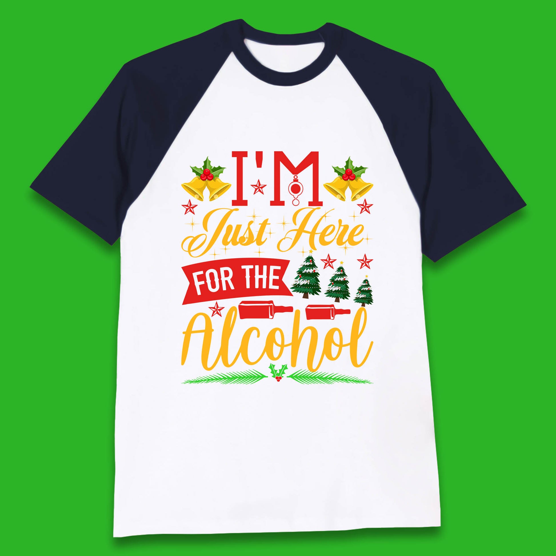 christmas drinking party baseball t shirt