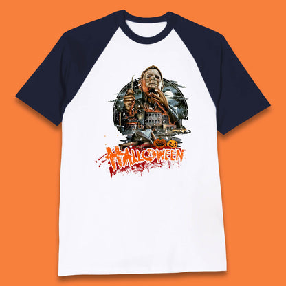 Halloween II The Nightmare Isn't Over Vintage Halloween Movie Poster Micheal Myers Horror Character Baseball T Shirt