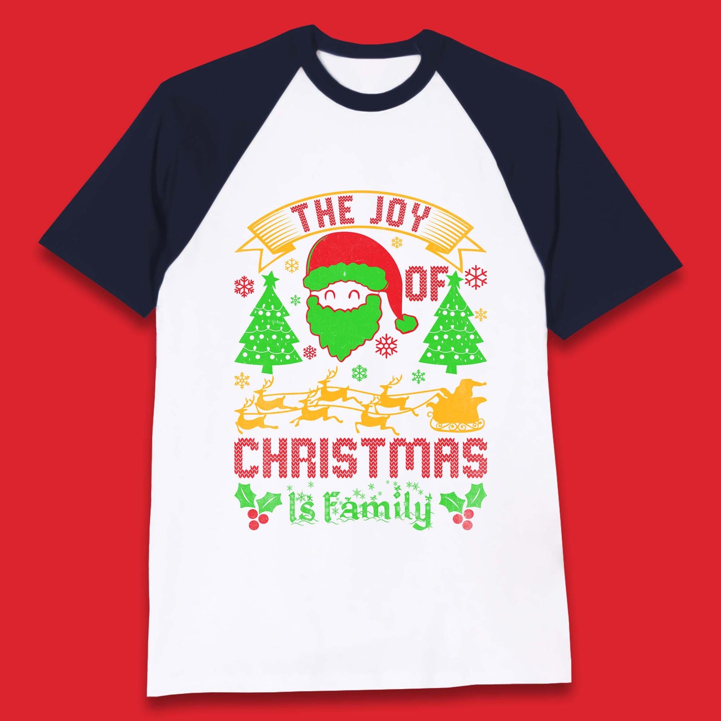 the joy of christmas is family baseball t shirt
