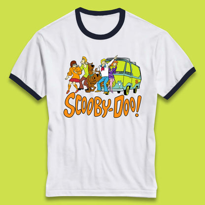 Halloween Scooby Doo & Gang Horror Van Scary Mystery Machine Ringer T Shirt