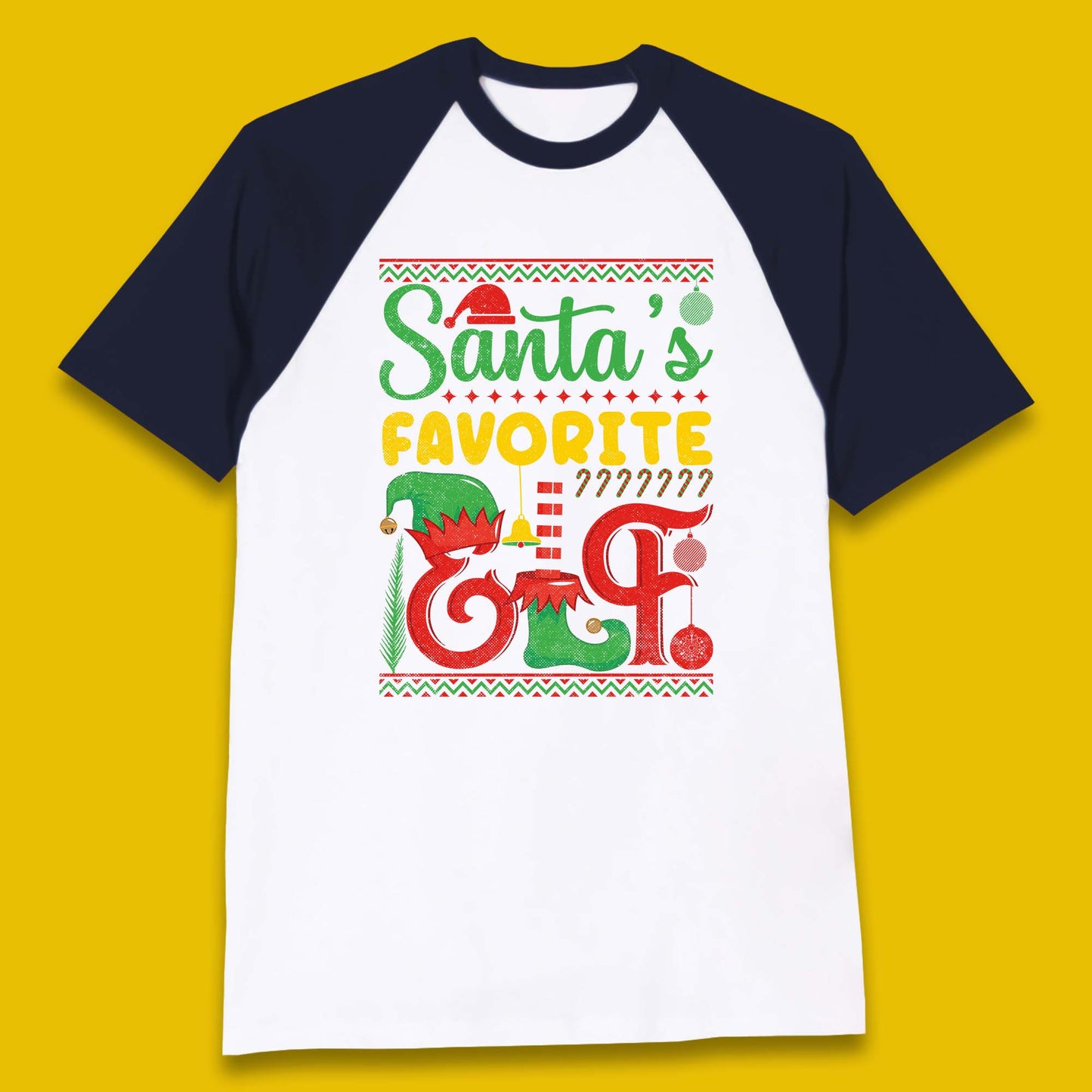 christmas santas favorite elf costume baseball t shirt