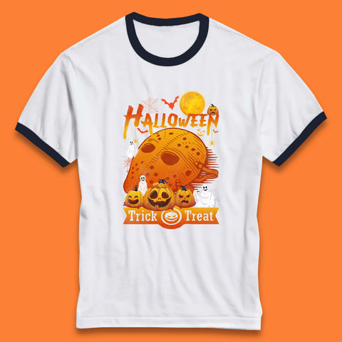 Happy Halloween Jason Voorhees Face Mask Halloween Friday The 13th Horror Movie Halloween Pumpkins Ringer T Shirt