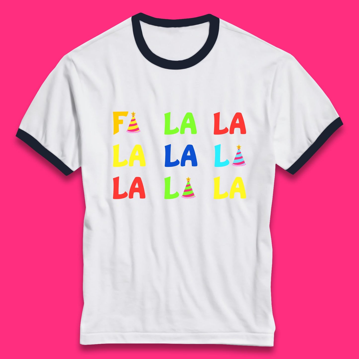 fa la la la christmas song ringer t shirt