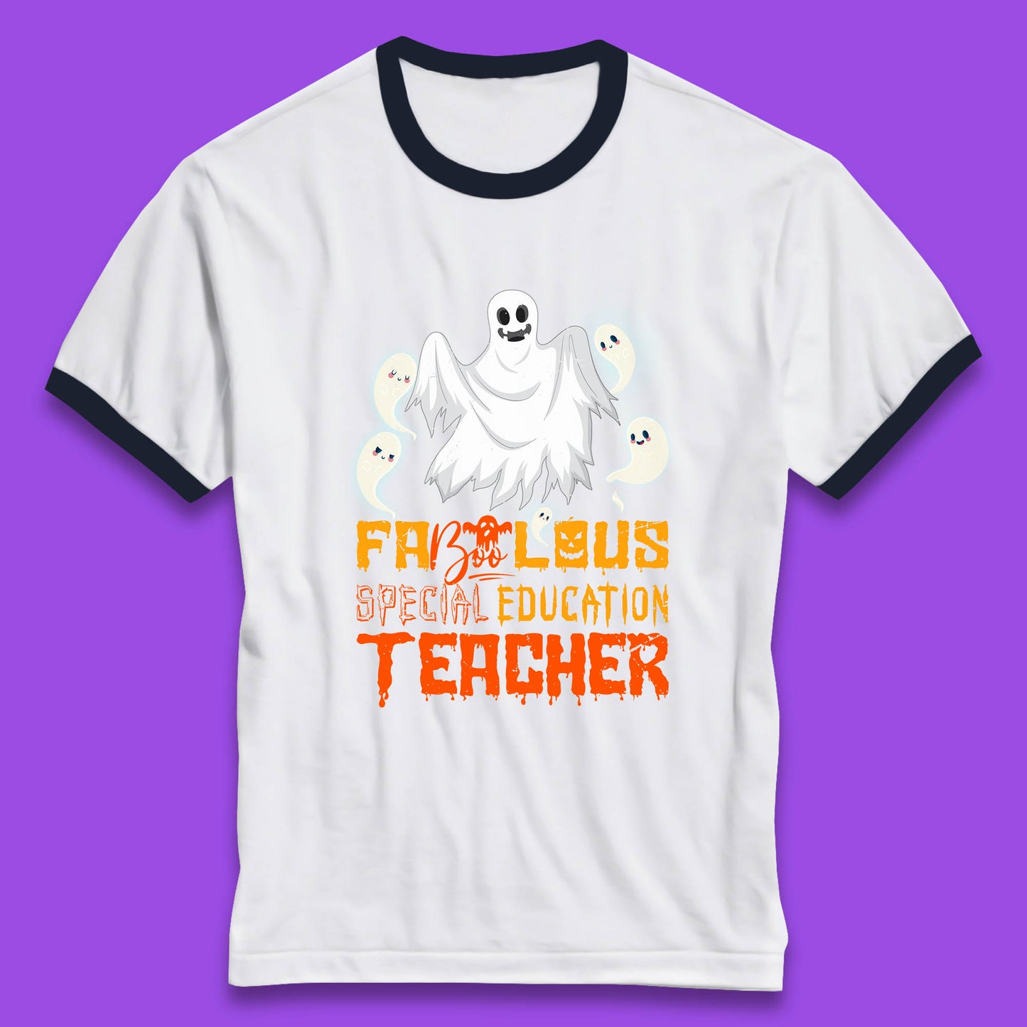 Fabolous Special Education Teacher Halloween Fabulous Spooky Ghost Teacher Ringer T Shirt
