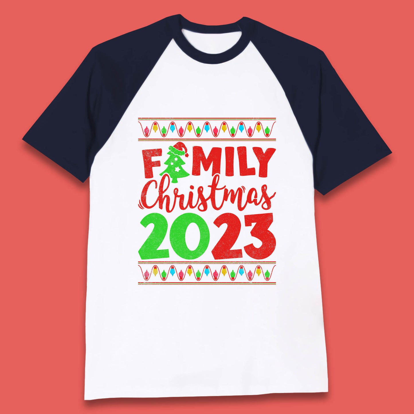 Family Christmas 2023 Merry Christmas Squad Xmas Matching Costume Baseball T Shirt