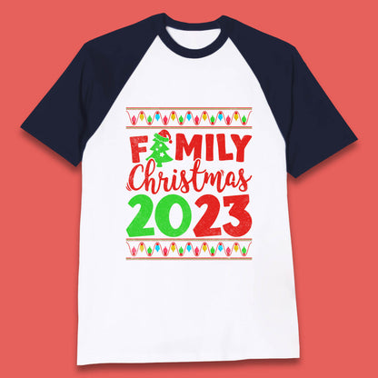 Family Christmas 2023 Merry Christmas Squad Xmas Matching Costume Baseball T Shirt