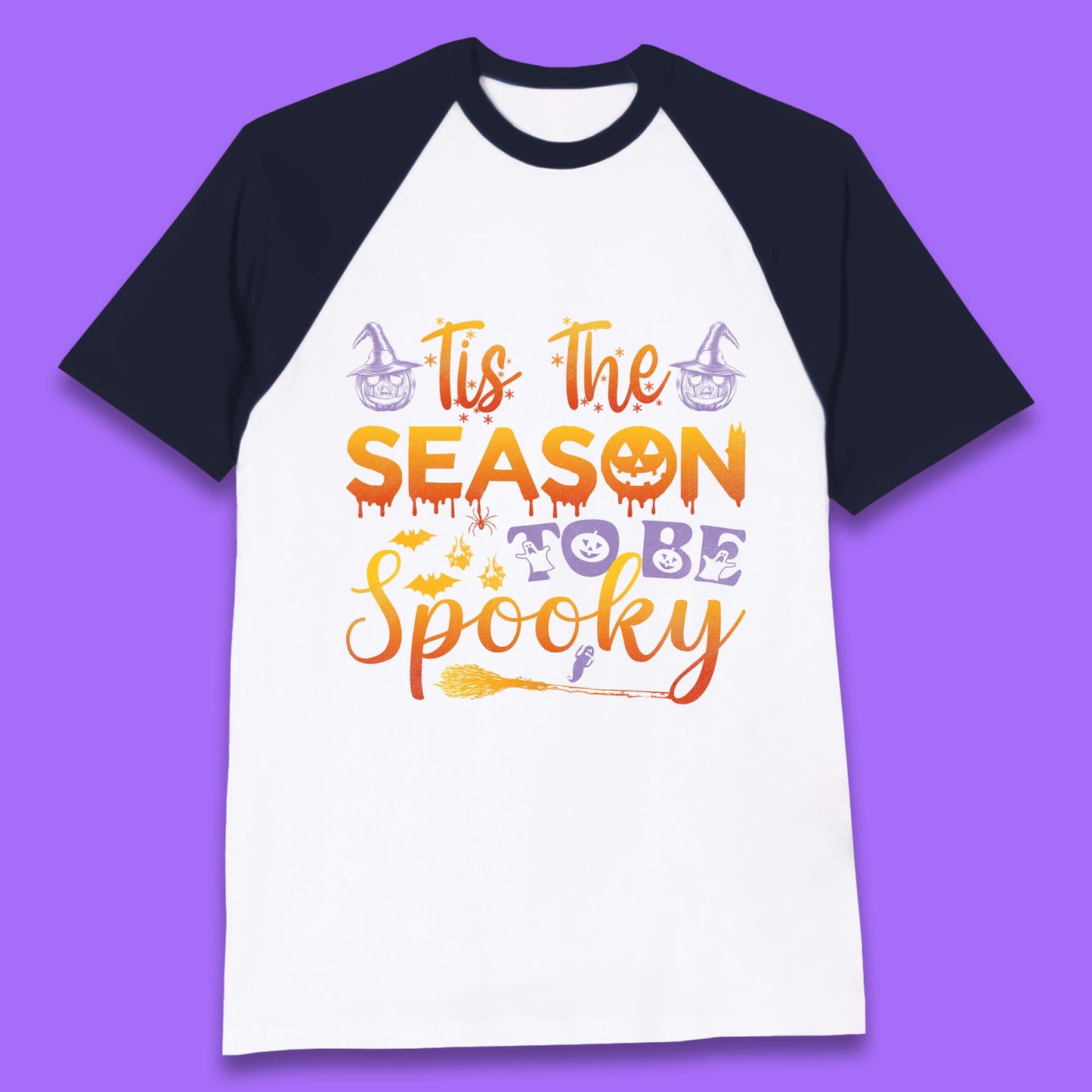 Tis The Season To Be Spooky Halloween Creepy Season  Baseball T Shirt