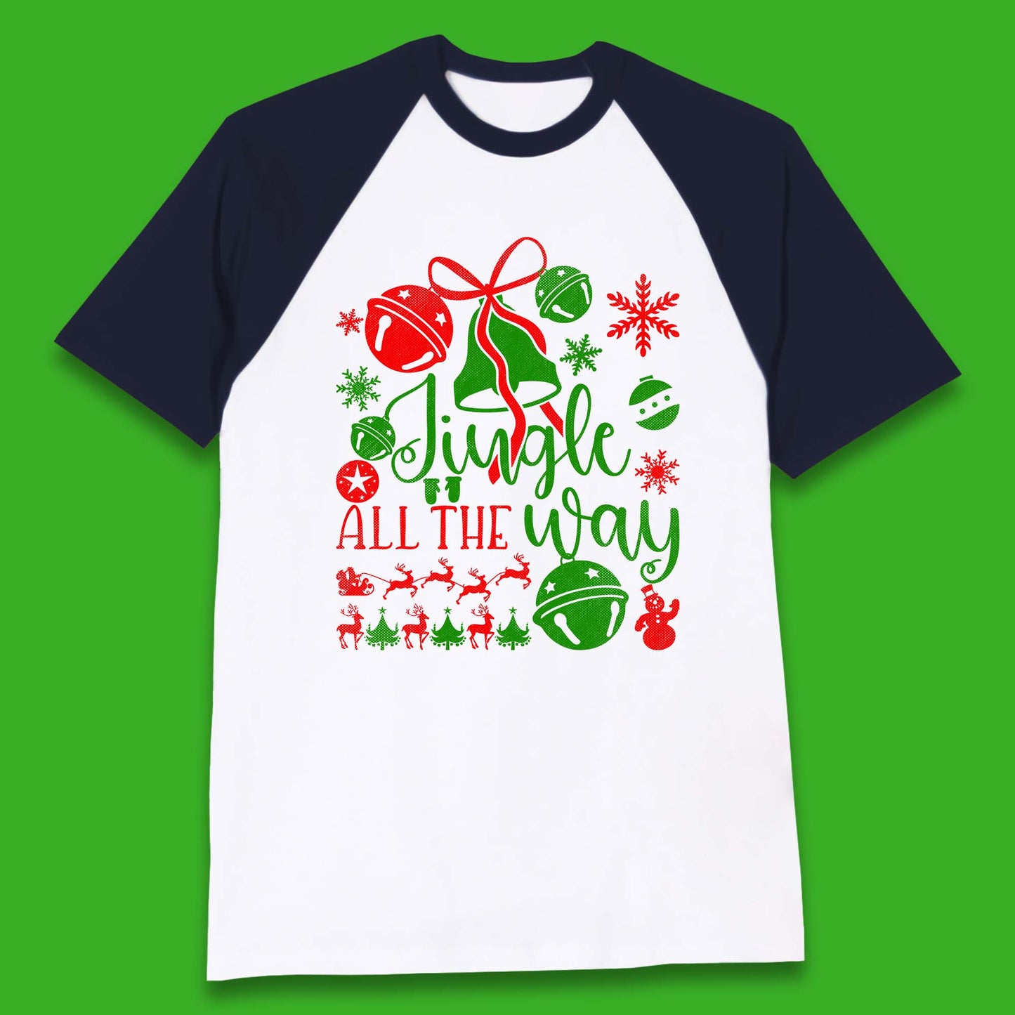 jingle all the way christmas baseball t shirt