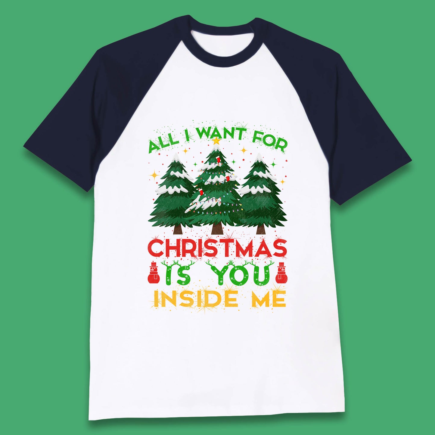 christmas tree baseball t shirt