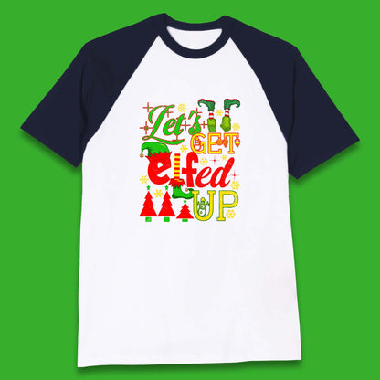 elf christmas baseball t shirt