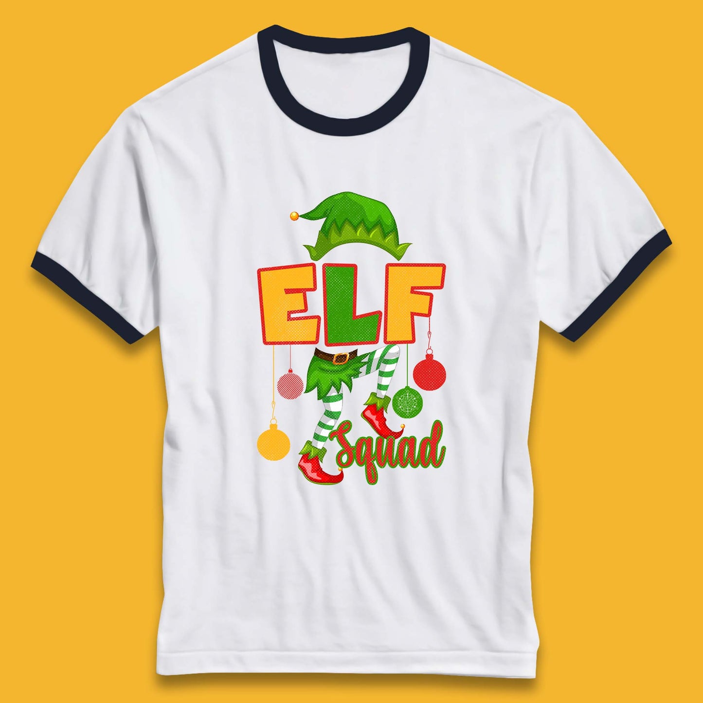 elf squad christmas ringer t shirt