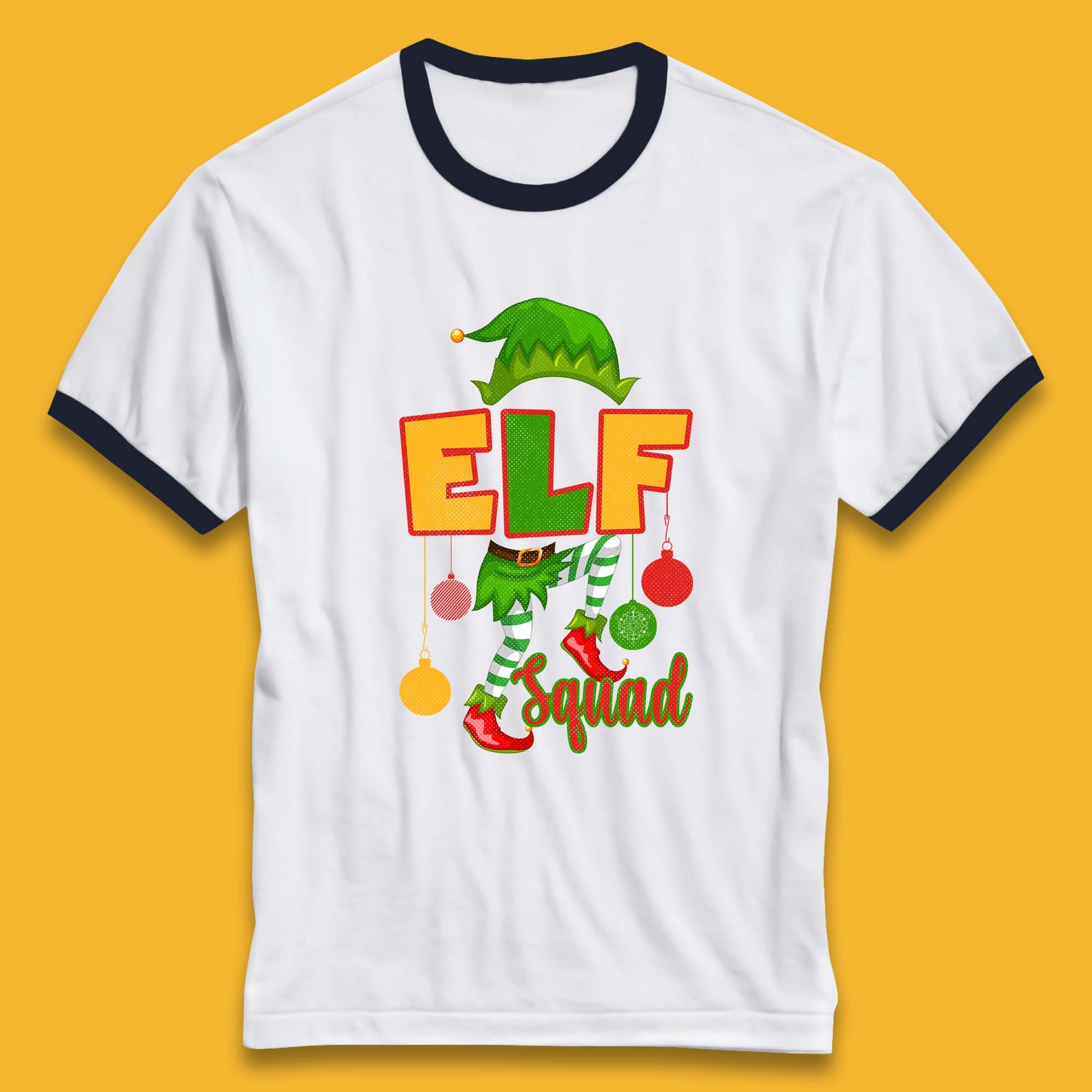 elf squad christmas ringer t shirt