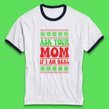 christmas santa festive ringer t shirt