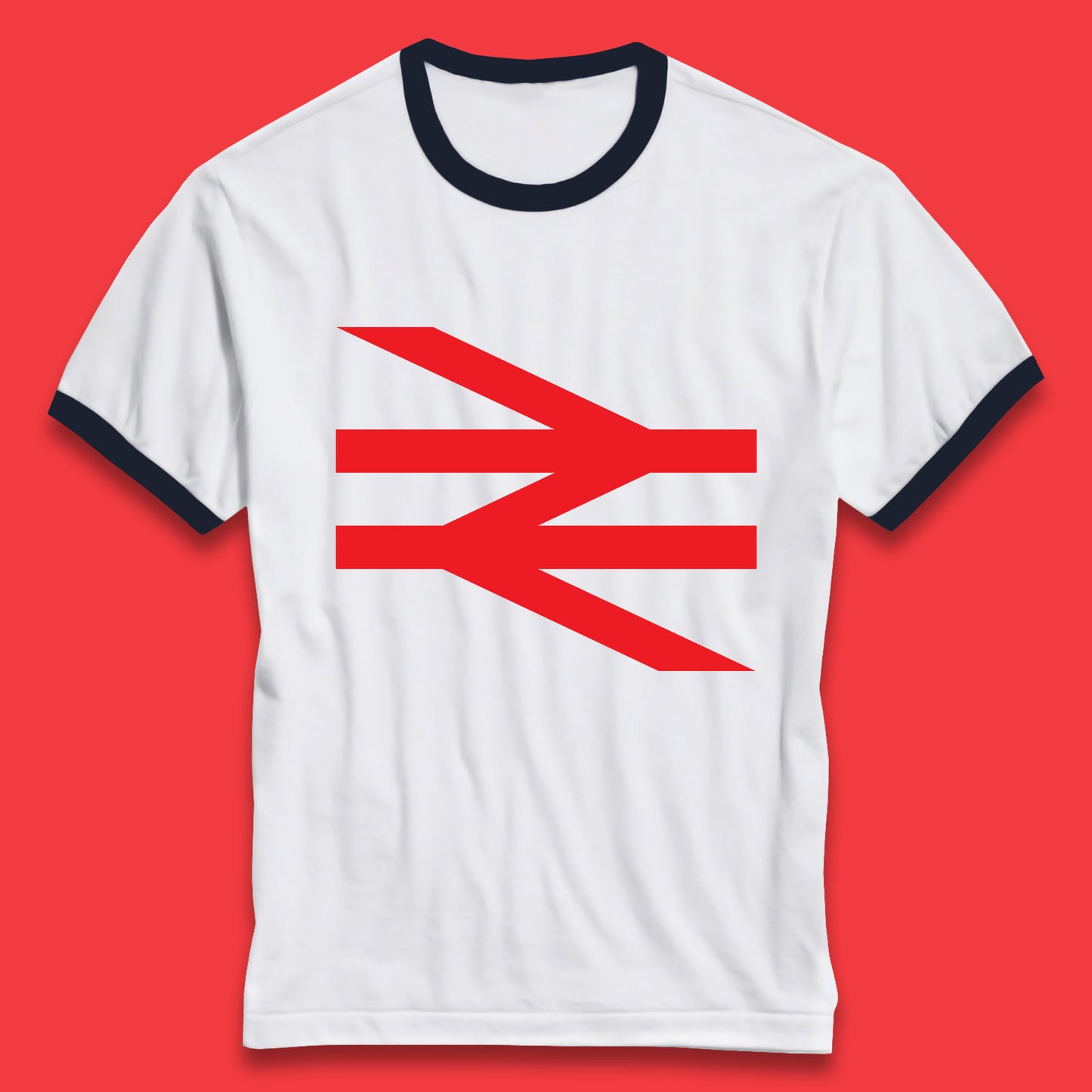 British Rail Union Jack Logo Trains Trainspotter Train Nationalisation Britain Uk Labour Politics Ringer T Shirt