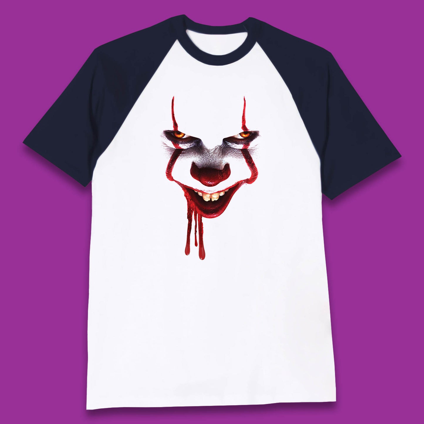 Pennywise Clown IT Chapter 2 Halloween Horror Movie Character Baseball T Shirt