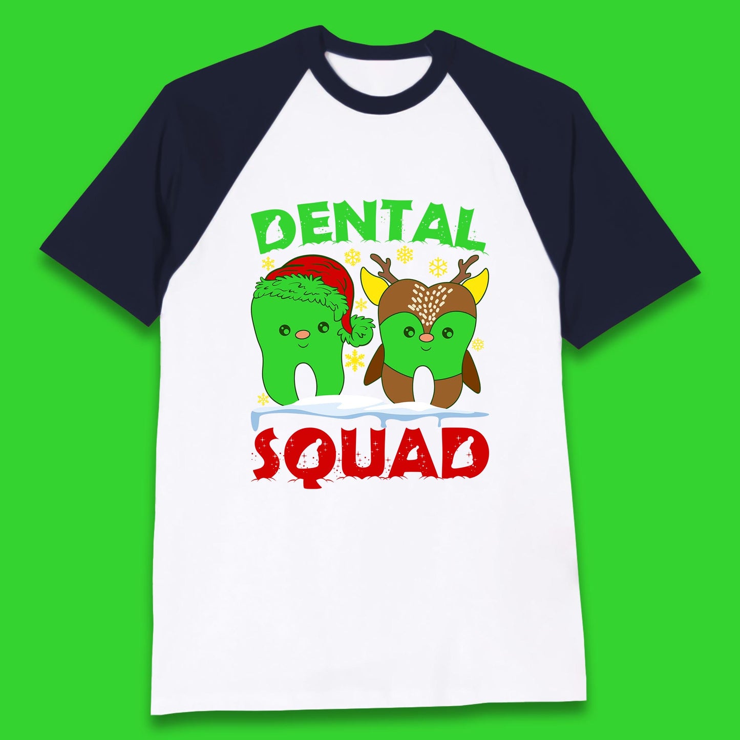 christmas dental squad baseball t shirt